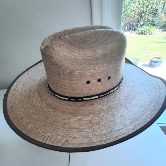 Wide Brim Tan and Black Hat Accessory - Picture 3 of 10